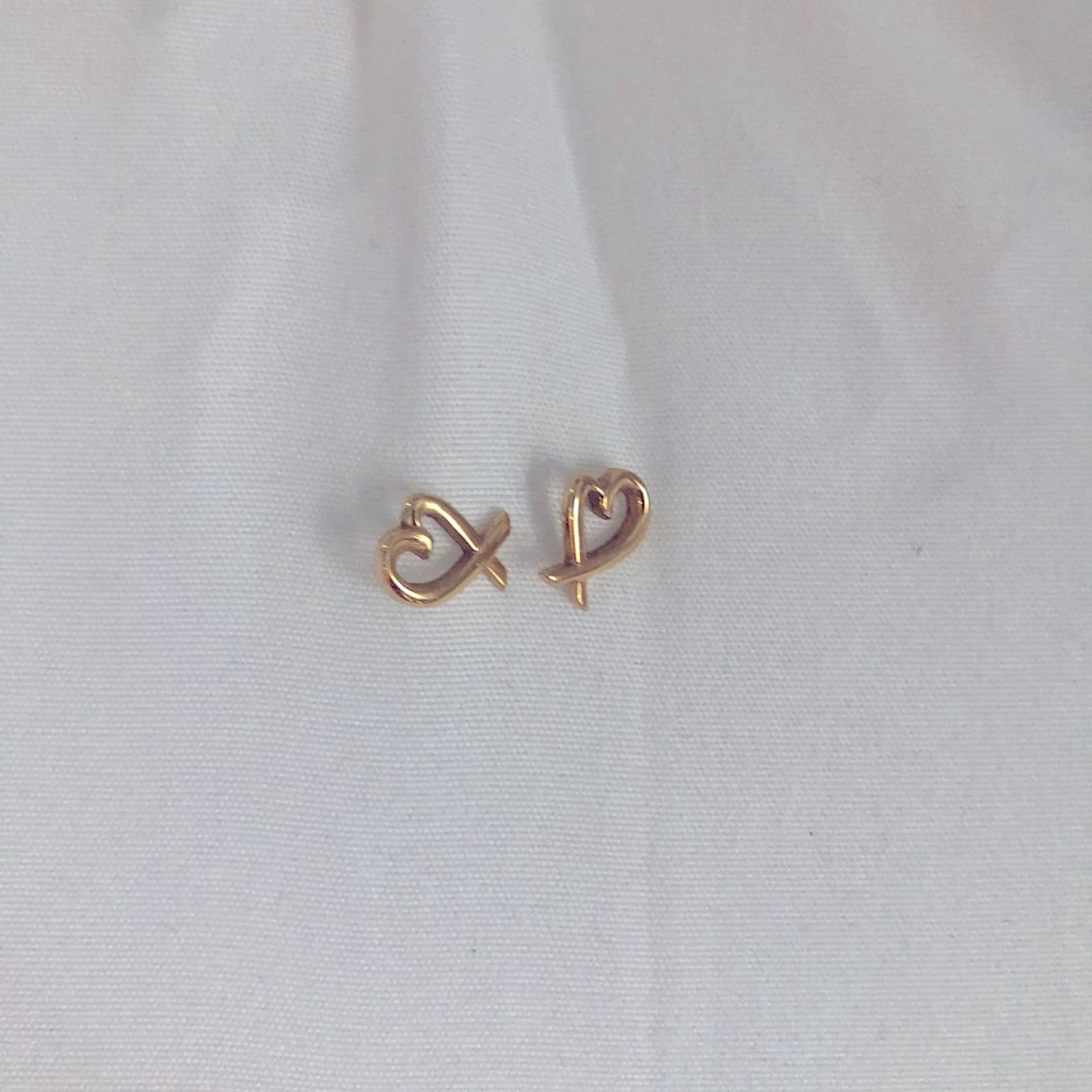 18k gold Tiffany “loving heart” earrings